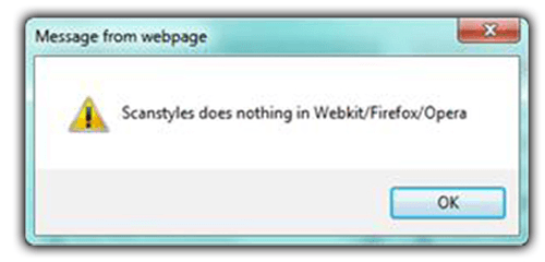 Scanstyles does nothing in Webkit/Firefox/Opera