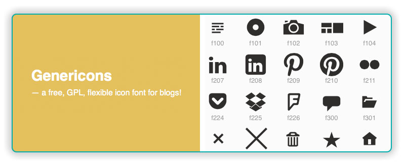 Genericons font preview