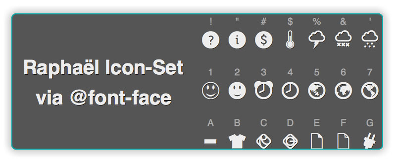 Raphael Icon Set font preview