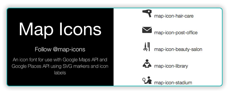 map icons font previews