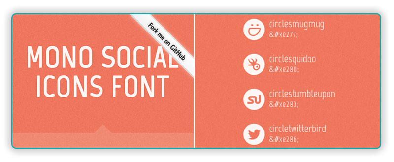 mono social icons font preview